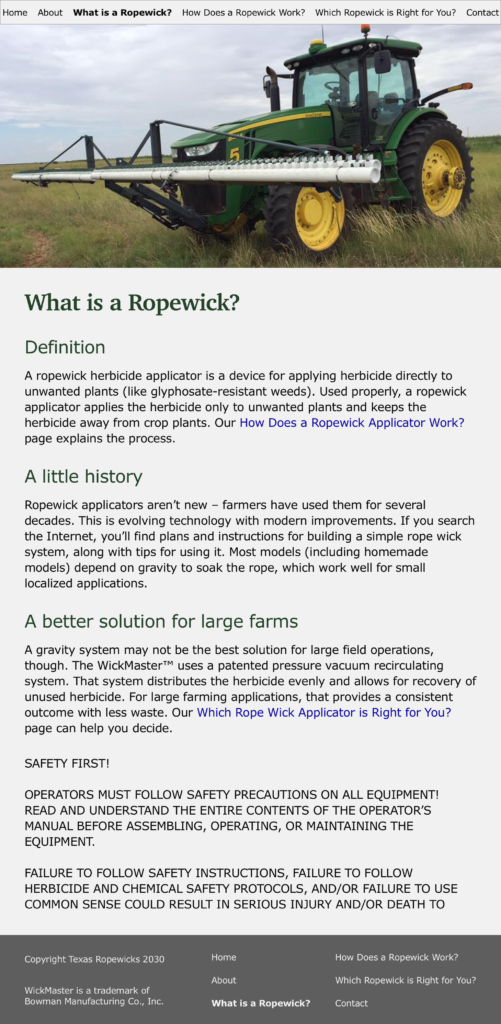 Texas Ropewicks What is a Ropewick page